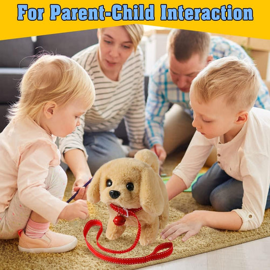 Plush Golden Retriever Toy Puppy Electronic Interactive Dog Stretching Companion Animal for Kids Toddlers