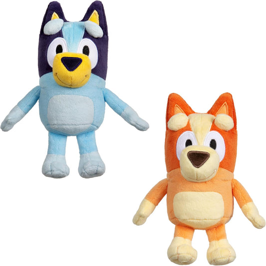 Bluey Plush Toys Bundle – Exclusive 2-Pack Soft Toys, Deluxe Fabric, Embroidered Detail, Plush Characters for Show Time or Story Time
