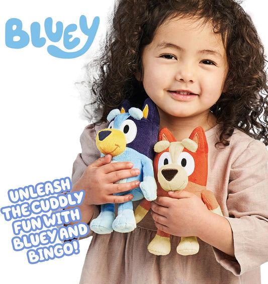 Bluey Plush Toys Bundle – Exclusive 2-Pack Soft Toys, Deluxe Fabric, Embroidered Detail, Plush Characters for Show Time or Story Time